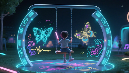 秋千蕩進(jìn)元宇宙：無動(dòng)力游樂設(shè)施的AR變革【視頻資訊】